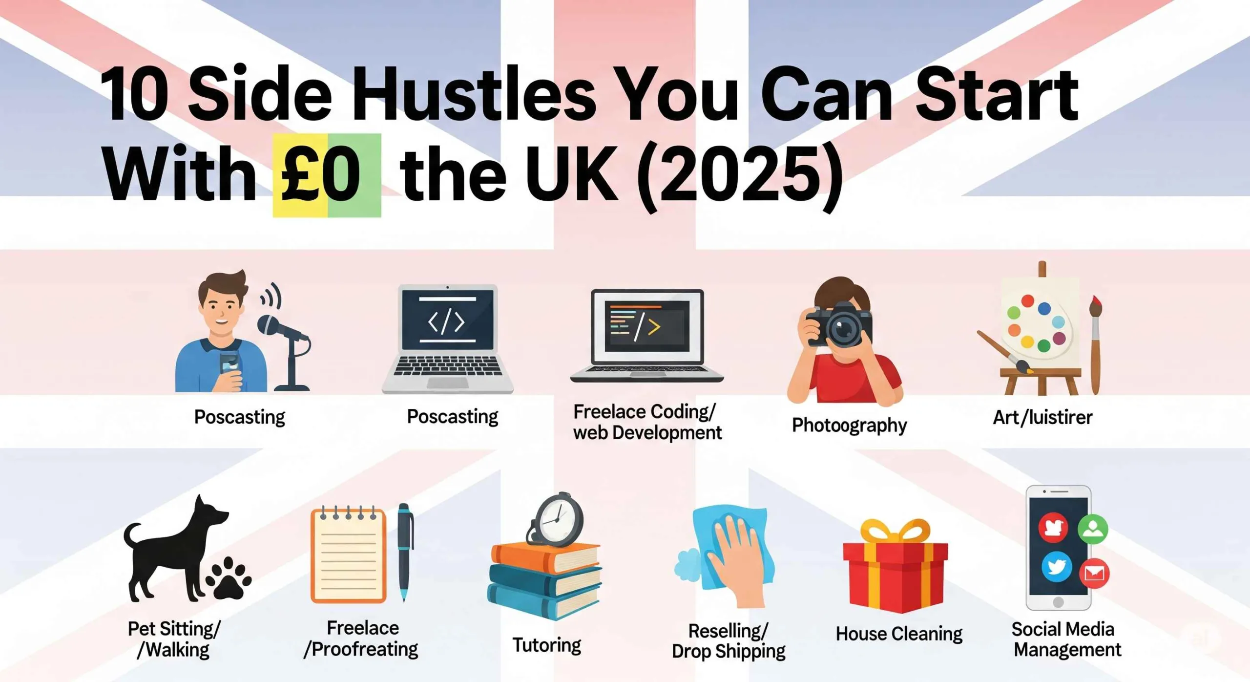 10 Side Hustles You Can Start With £0 in the UK (2025)